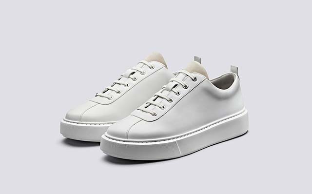Grenson Sneaker 30 Mens Sneakers in White Leather GRS112978